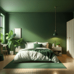 butelkowa zieleń w sypialni