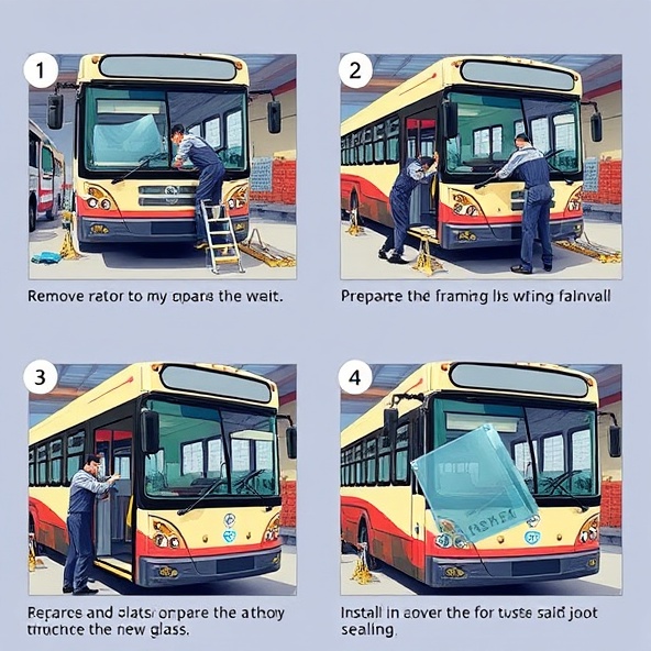 wymiana szyby w autobusie