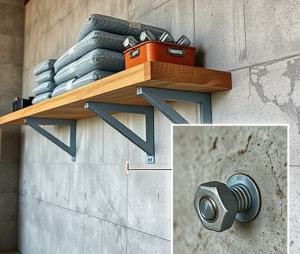 Czy kątowniki stalowe zimnogięte uniosą półkę 50–70 kg na betonie?