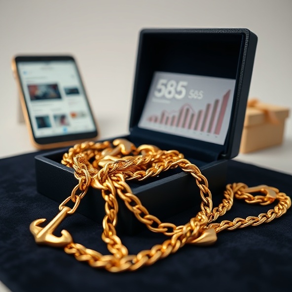 złoty łańcuszek ankier 585