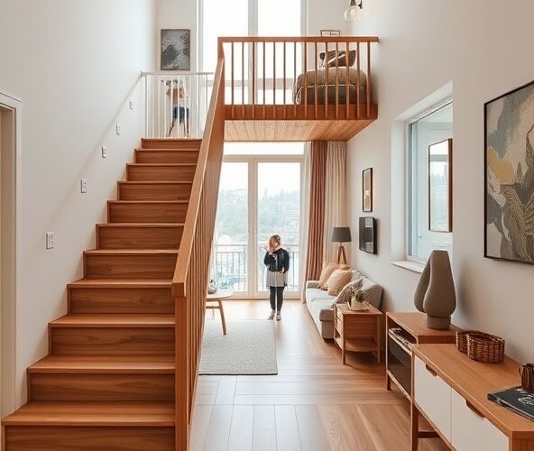 Jak wybrać schody zabiegowe drewniane w Warszawie do małej kawalerki z dziećmi, żeby były maksymalnie bezpieczne?